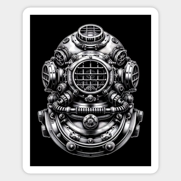 Steampunk Diving Helmet Magnet by OddlyNoir